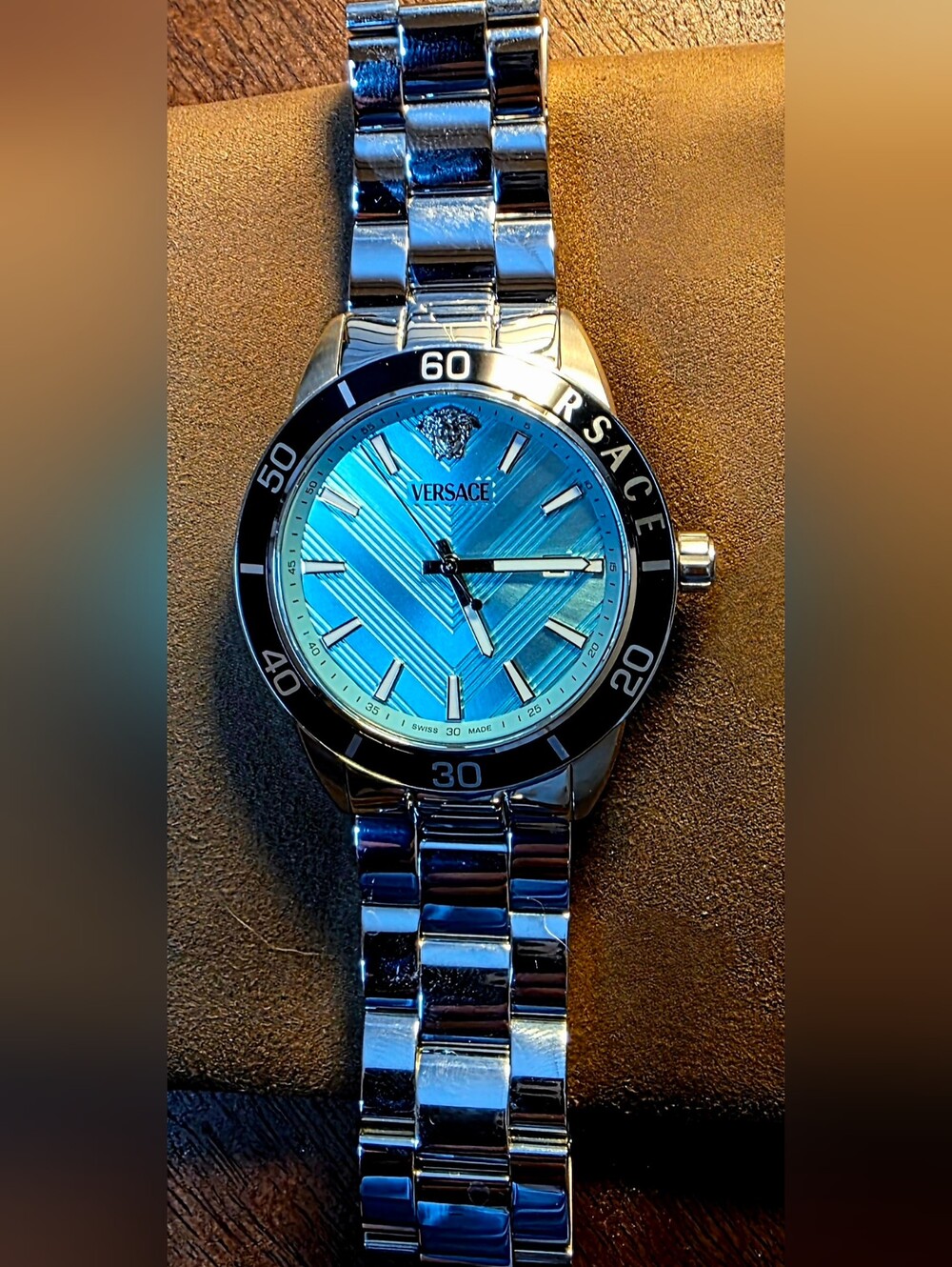Versave Greca Urban Quartz Turquoise Dial Men's Watch